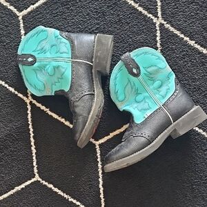 Justin Black & Turquoise Cowboy Boots